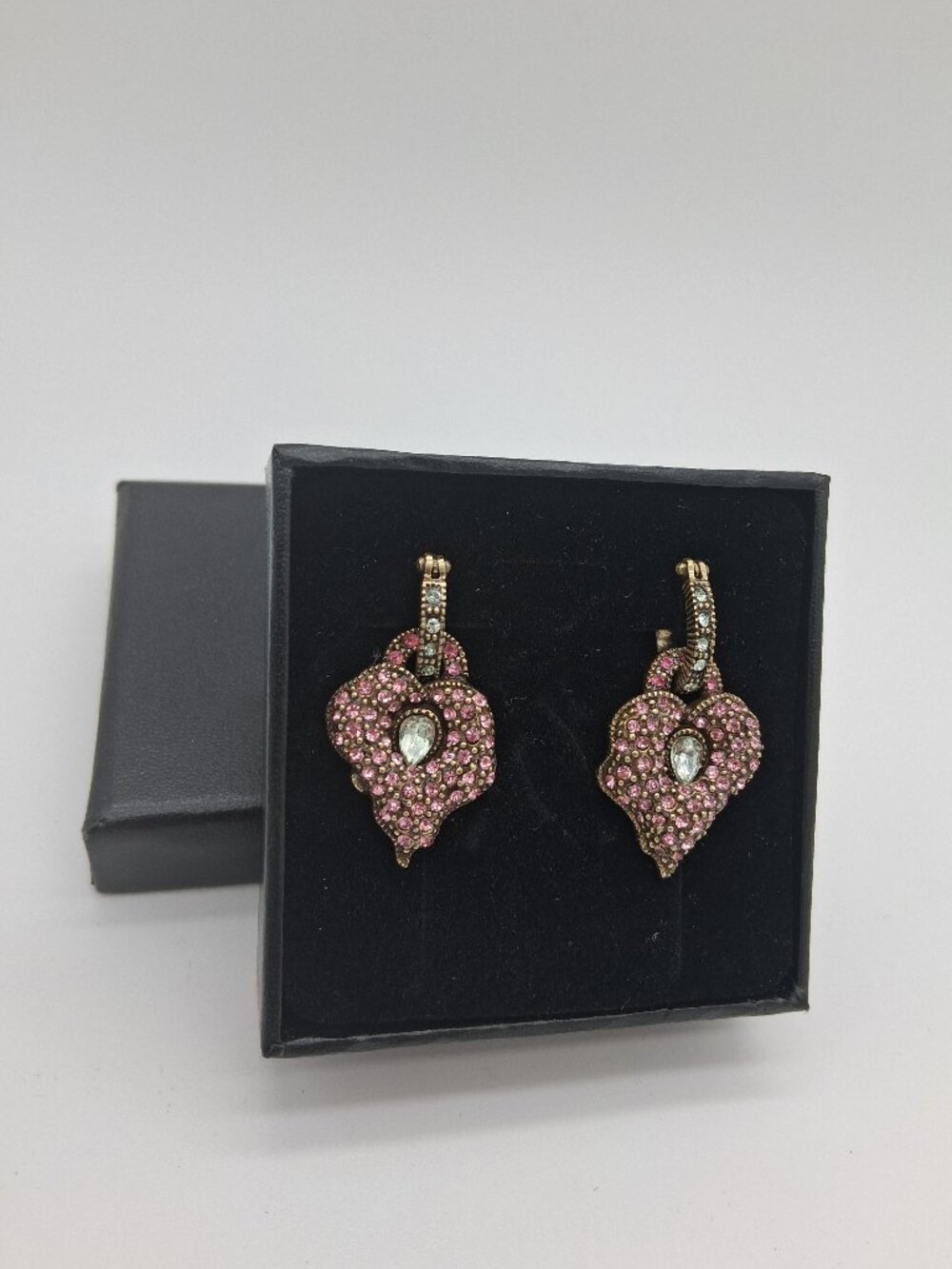 Heidi Daus Vintage Pink Crystal Sparkling Earring Set